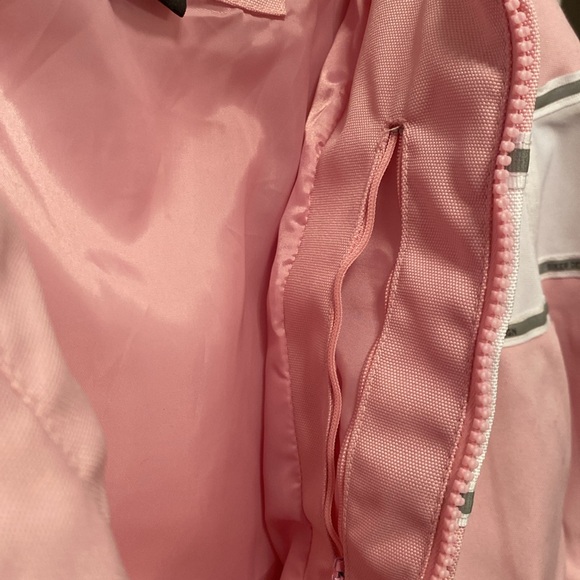 Women’s Biker Design Motorcycle Jacket - Pink/White - XL - Picture 5 of 6